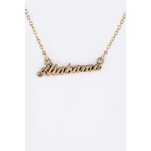 17 Inch Stylish Alabama State Women Pendant Gold Necklace Earrings Jewelry